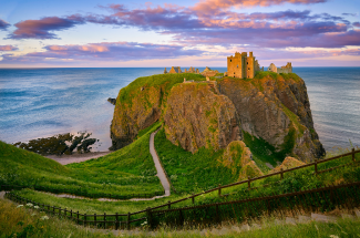 An image of Dunnottar Castle from a distance